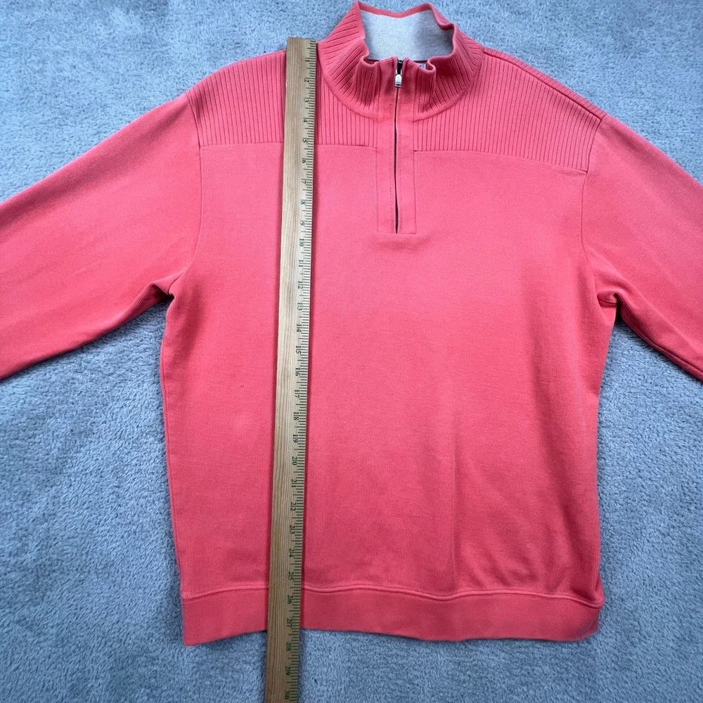 Cutter & Buck Quarter Zip Pullover Womens Large Coral Pima Cotton Ribbed Athlete